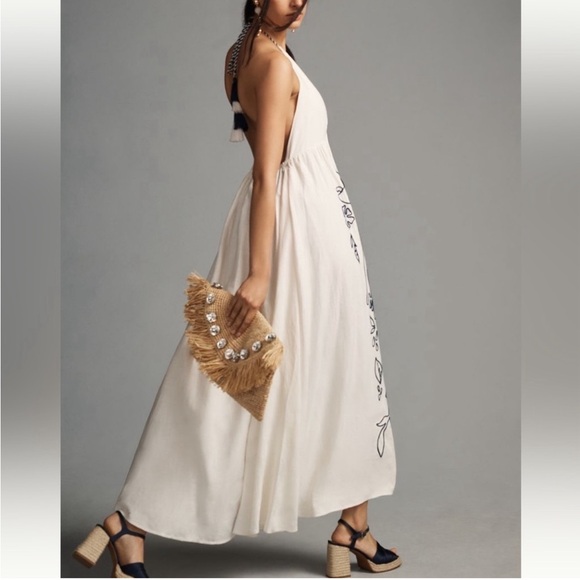 NEW Farm Rio Embroidered Halter Maxi Dress - Picture 6 of 13